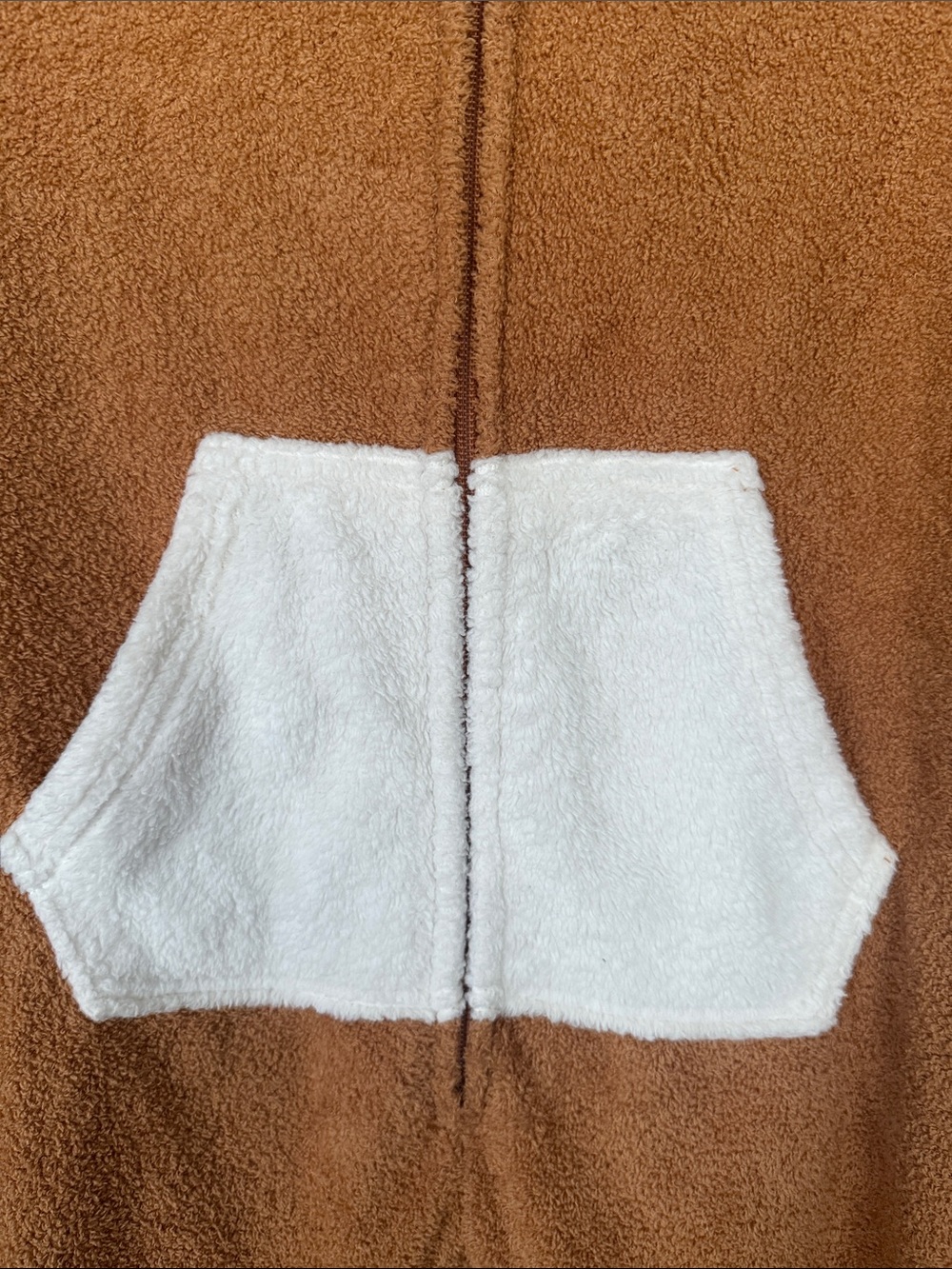 Cat & Jack Cozy Brown Holiday Hooded Kids One-Piece PJ’s - Picture 3 of 7